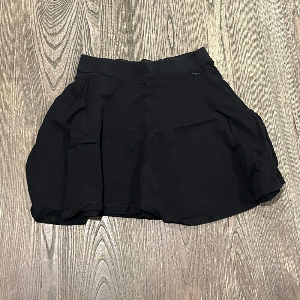 PINK Victoria's Secret Mini Skirt A-Line Elastic Waistband Pull-On Black Size S